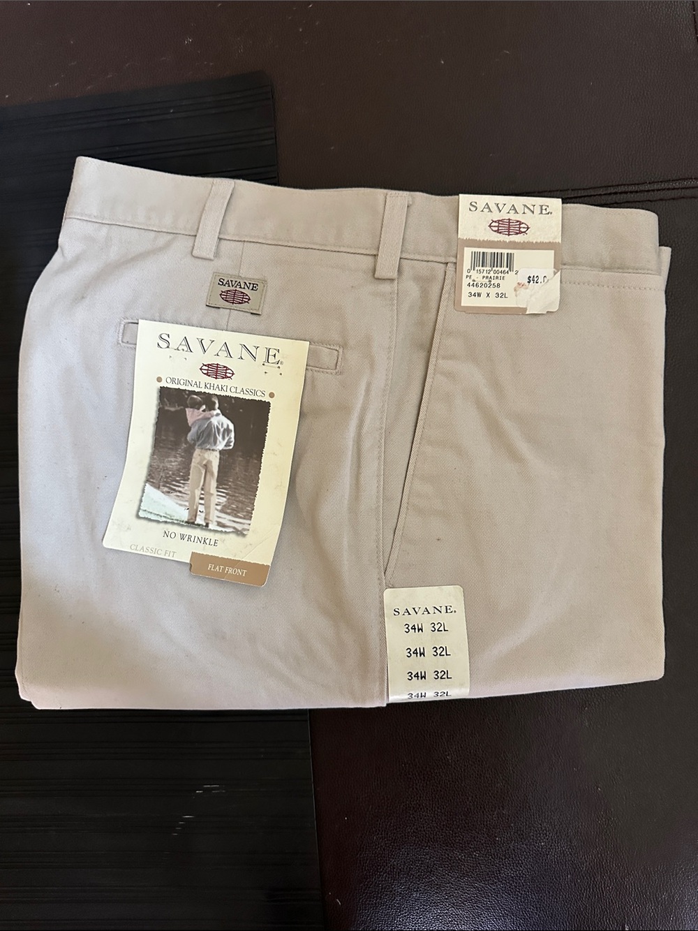 Savane Men's Flat-Front Chinos - Khaki
